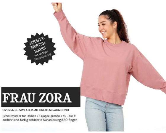 FRAU ZORA - Oversized Sweater - PAPIERSCHNITT